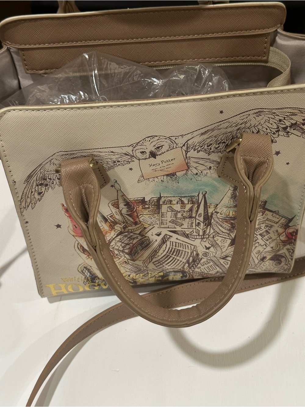 Warner Bros. Beige Harry Potter Illustrated Tote